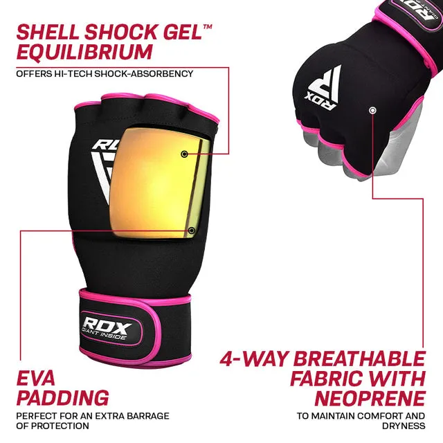 RDX X8 Sottoguanti Gel Boxe rosa con polsiera