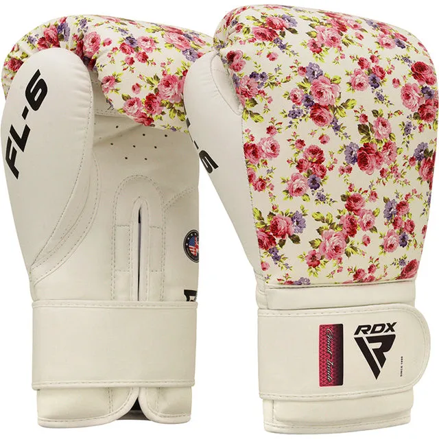 RDX FL6 Floral Guanti Boxe Maya Hide Imbottiti