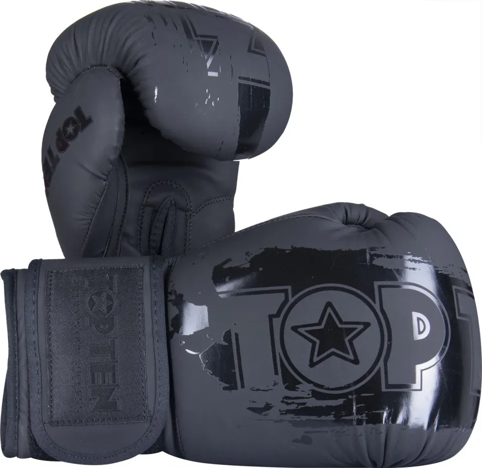 TOP TEN Power Ink Black Black guanti boxe poliuretano