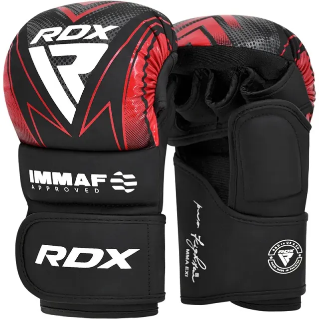 RDX IMMAF guanti grappling MMA rossi protezione