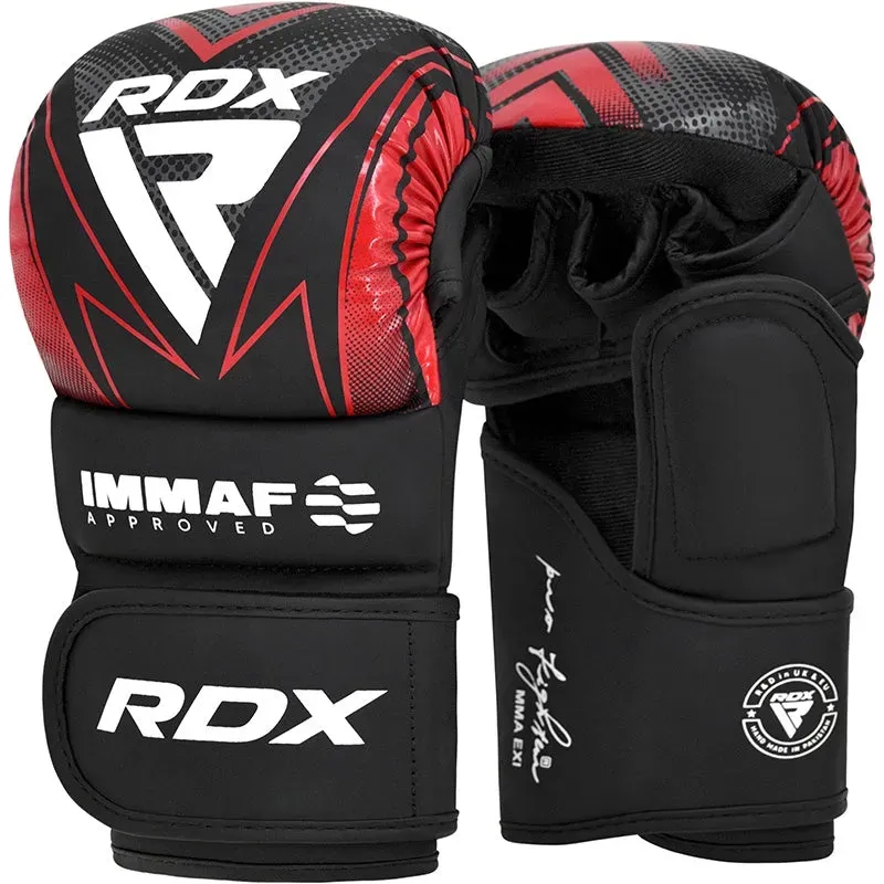 RDX IMMAF guanti grappling MMA rossi protezione