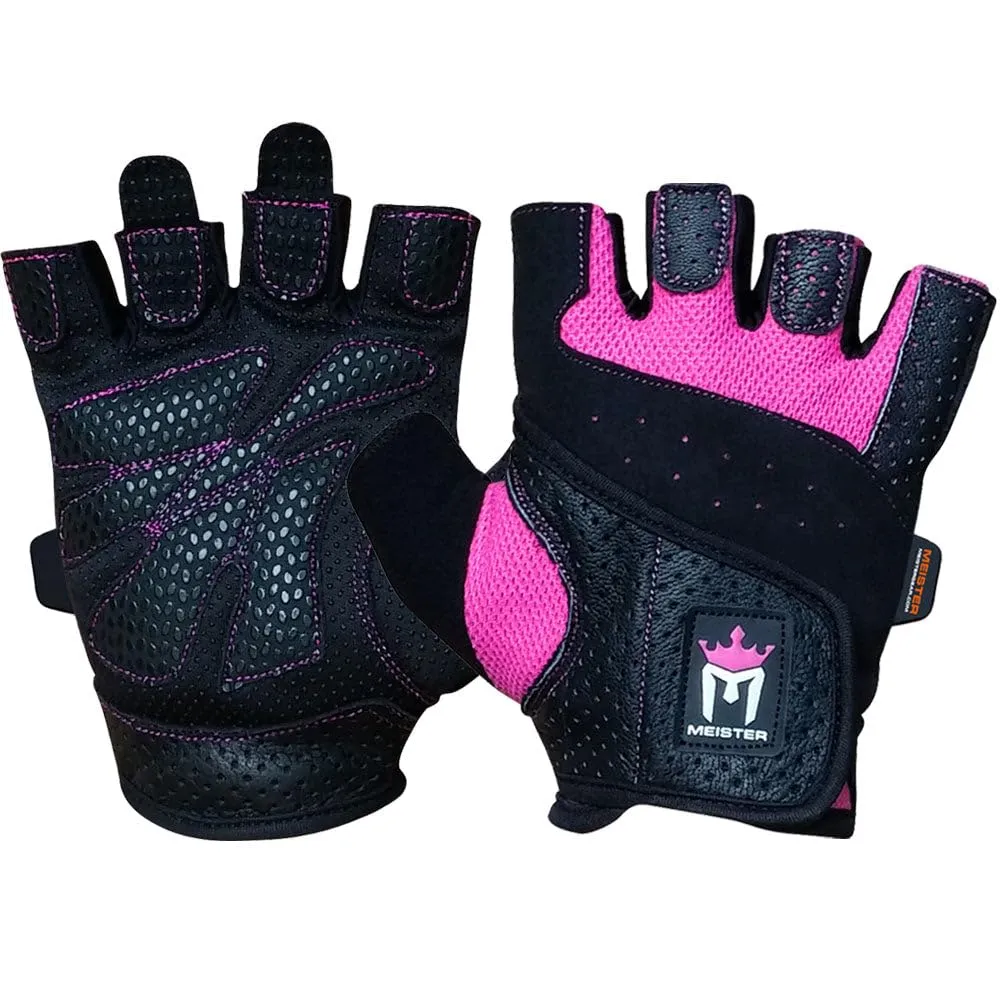Meister Fit Grip Guanti Palestra Donna Nero Rosa S Antiscivolo