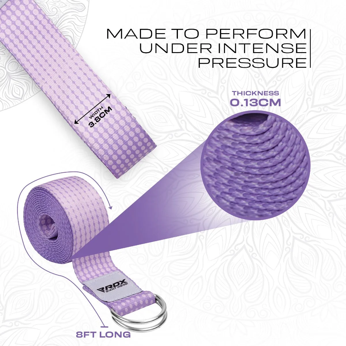 RDX F21 cinghia yoga cotone viola antiscivolo