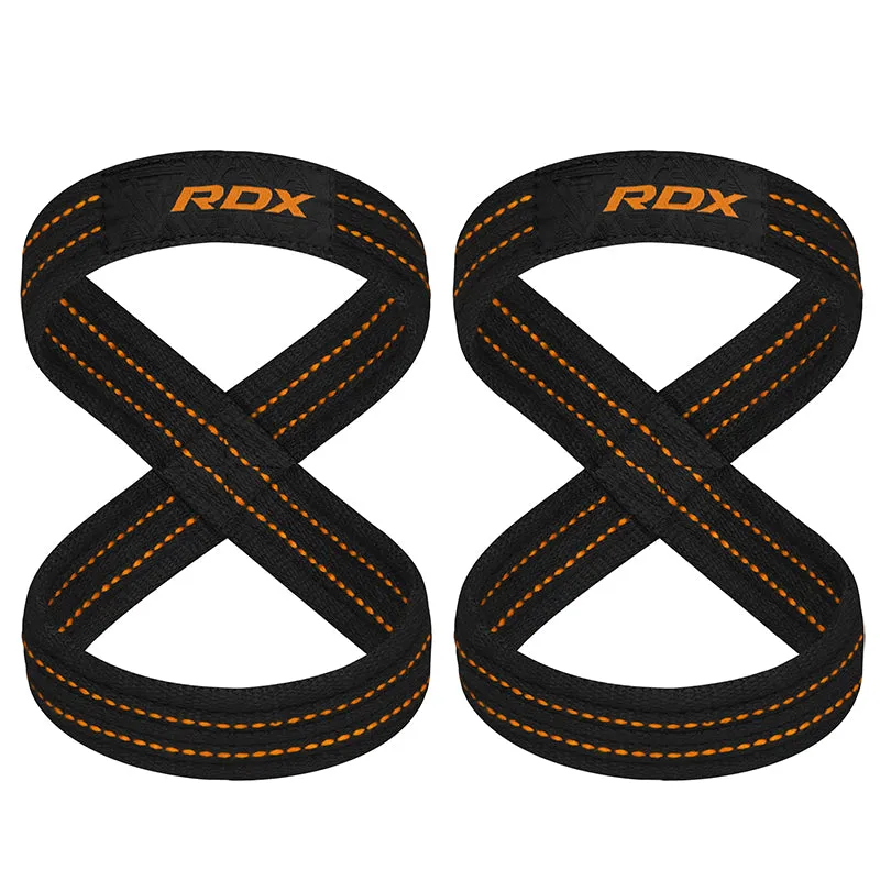 RDX Figure 8 fasce sollevamento pesi cotone taglia M rosse