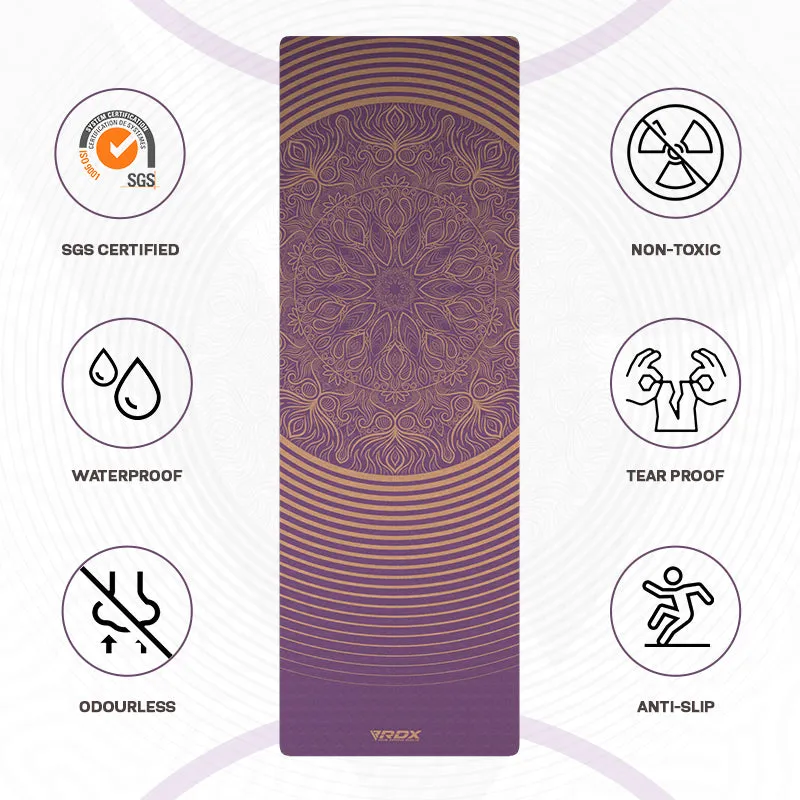 RDX D3 6mm Tappetino Yoga TPE Viola 183x61cm