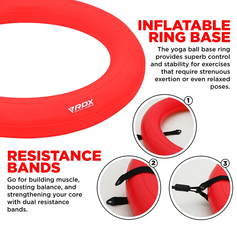 RDX B2 palla fitness con base antiscivolo pompa+elastici