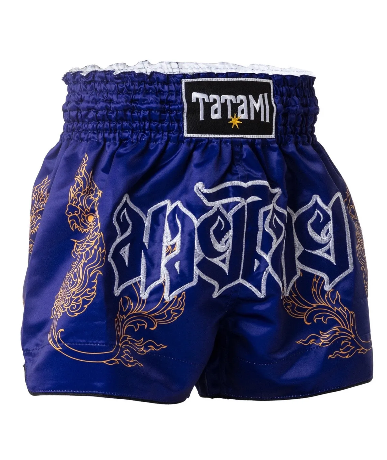 Tatami Nakmuay pantaloncini muay thai blu taglio thai