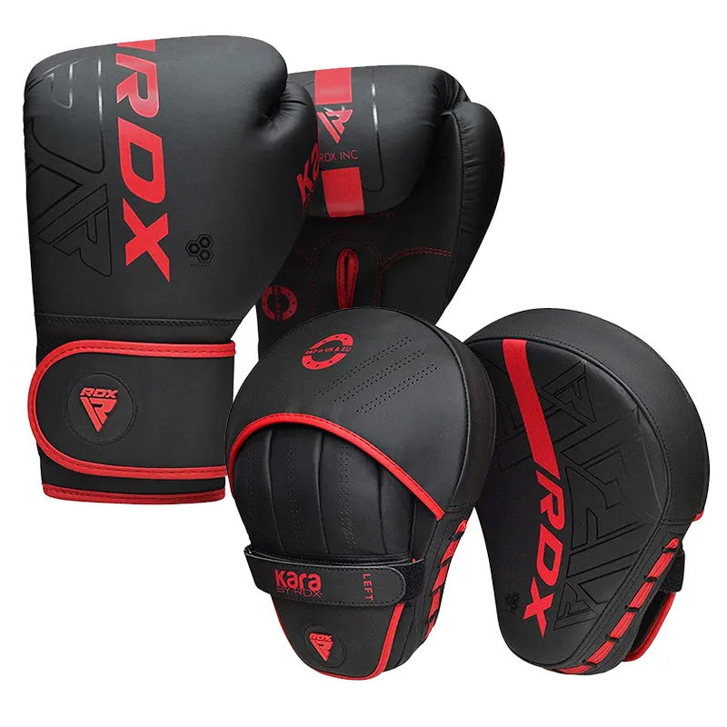 RDX F6 Kara guanti boxe kit con pao focus allenamento
