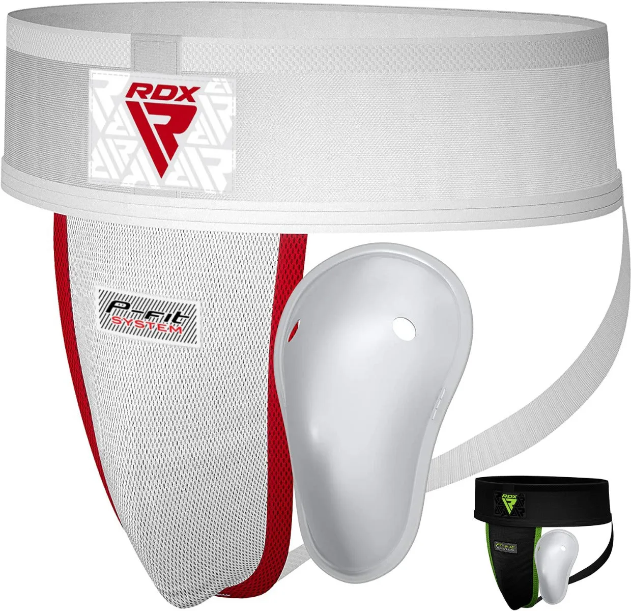 RDX H1 Sospensorio Conchiglia Gel Nero-Verde L Boxe