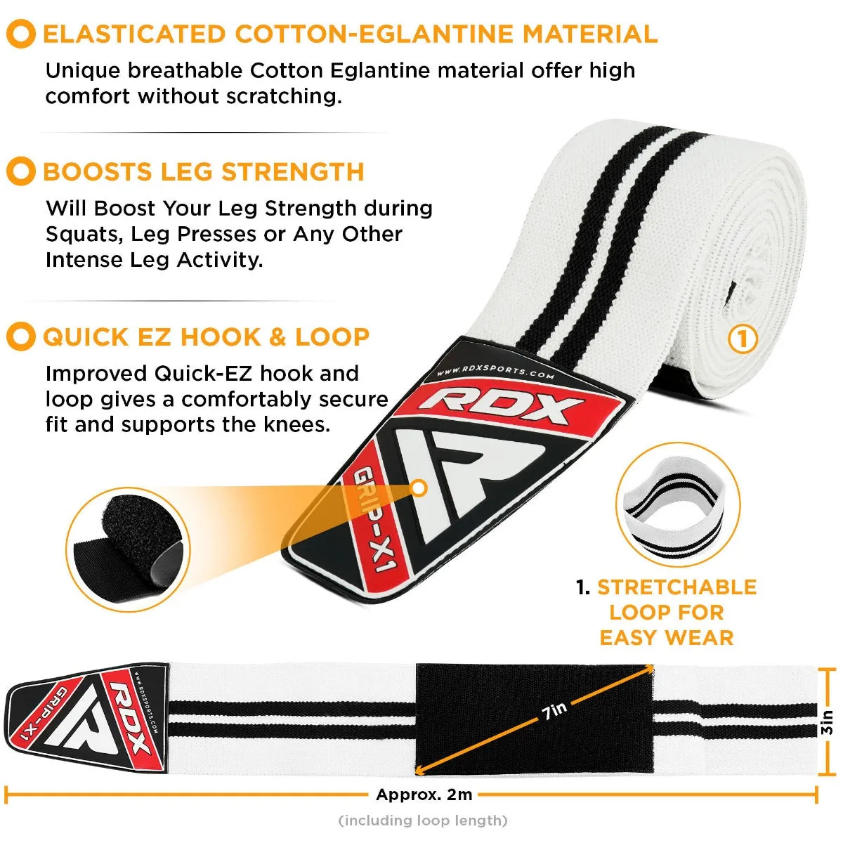 RDX K1 Ginocchiere compressione elasticizzate powerlifting