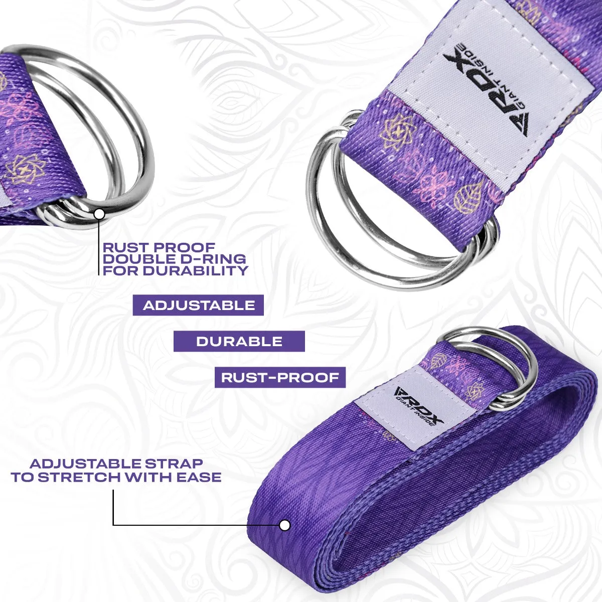 RDX F7 cinghia yoga cotone viola antiscivolo