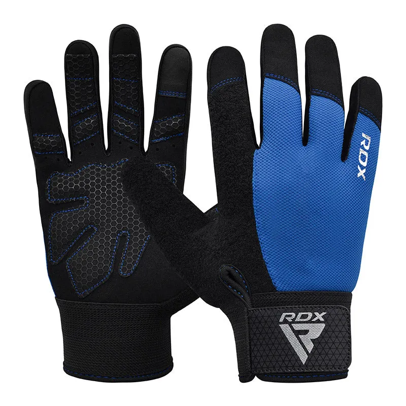 RDX W1F guanti palestra dita intere touchscreen neri