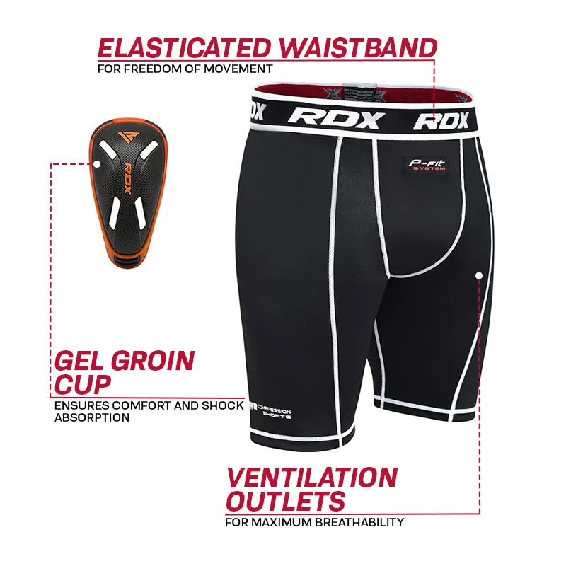 RDX X14 Pantaloncini Compressione Conchiglia MMA