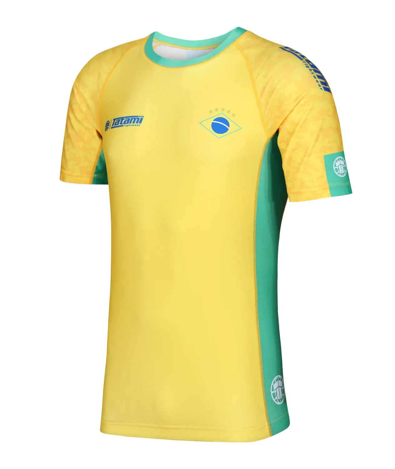 Tatami Abstract Brazil rash guard bambino gialla manica corta
