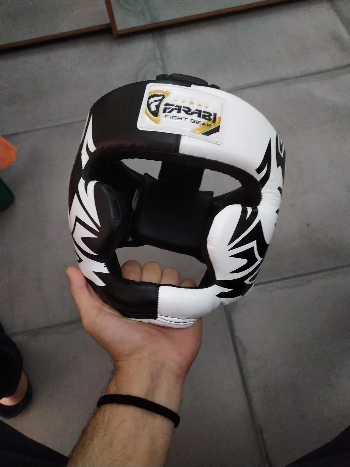 Farabi caschetto boxe pelle vera full face taglia M