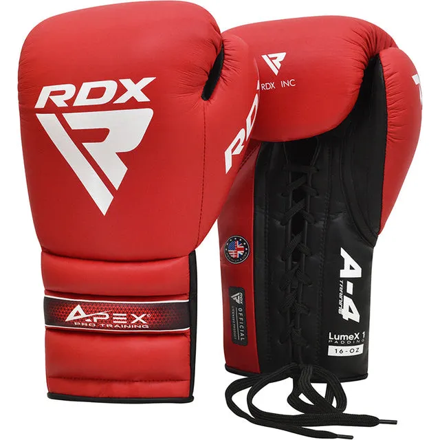 RDX Apex A4 Guanti Boxe Lacci Sparring Pro