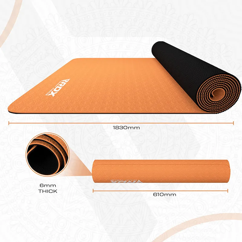 RDX MB tappetino yoga TPE 6mm arancione 183x61