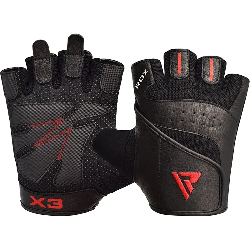 RDX S2 Guanti Palestra Pelle con Polsiera