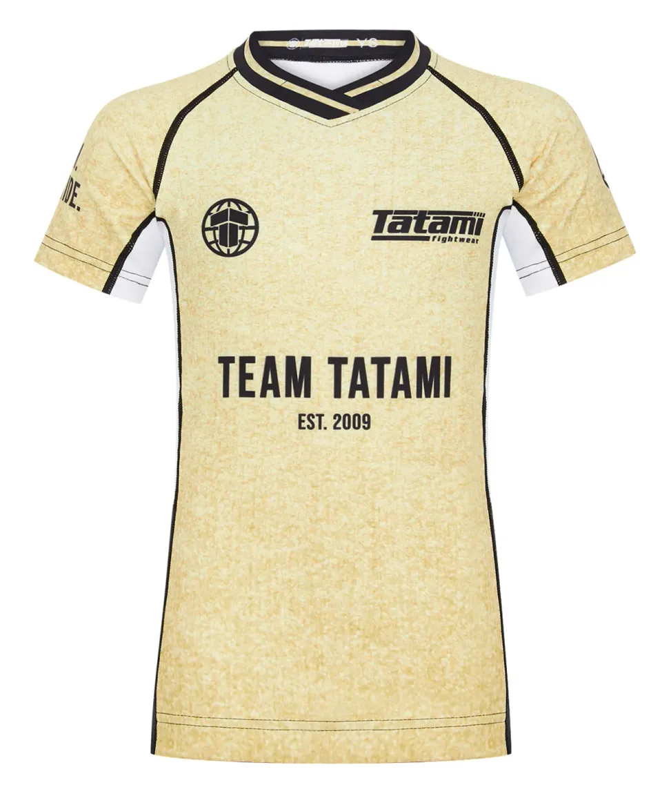 Tatami Fightwear Team rash guard bambino maniche corte oro
