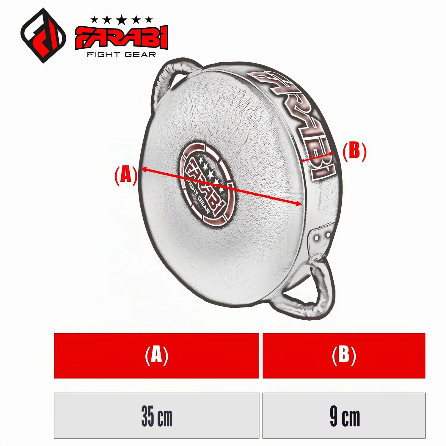 Farabi Sports Round colpitori boxe pelle nera 7 strati