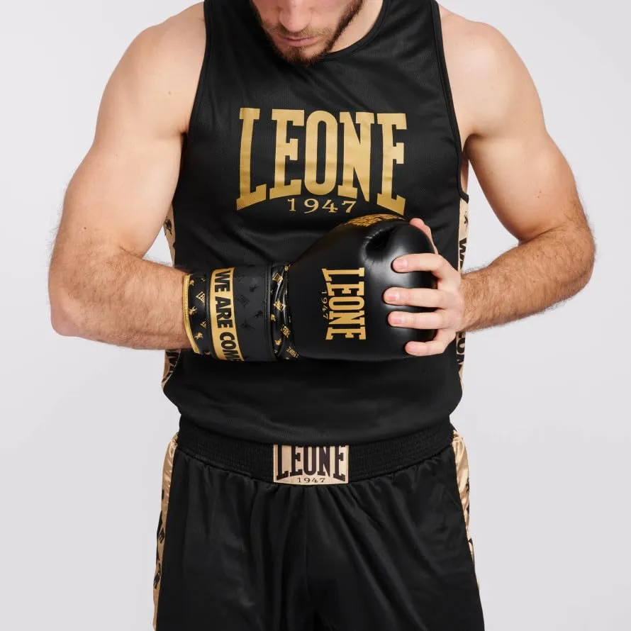 Leone 1947 DNA AB228 canotta boxe uomo nero oro