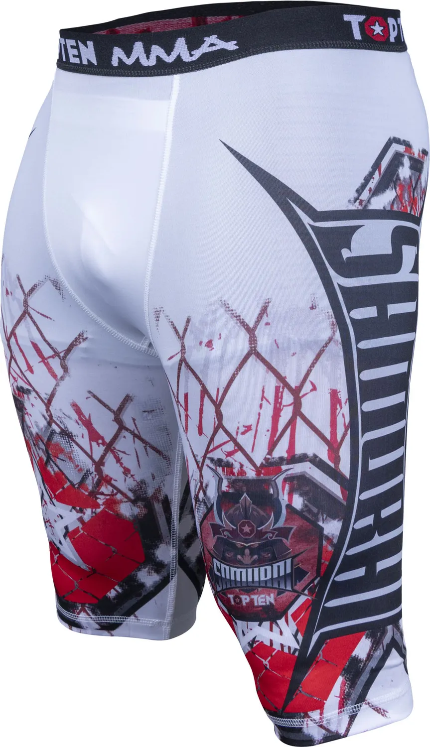 TOP TEN Samurai I shorts MMA elasticizzati neri