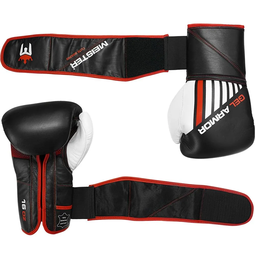 Meister Gel Armor guantoni boxe pelle 16 oz neri