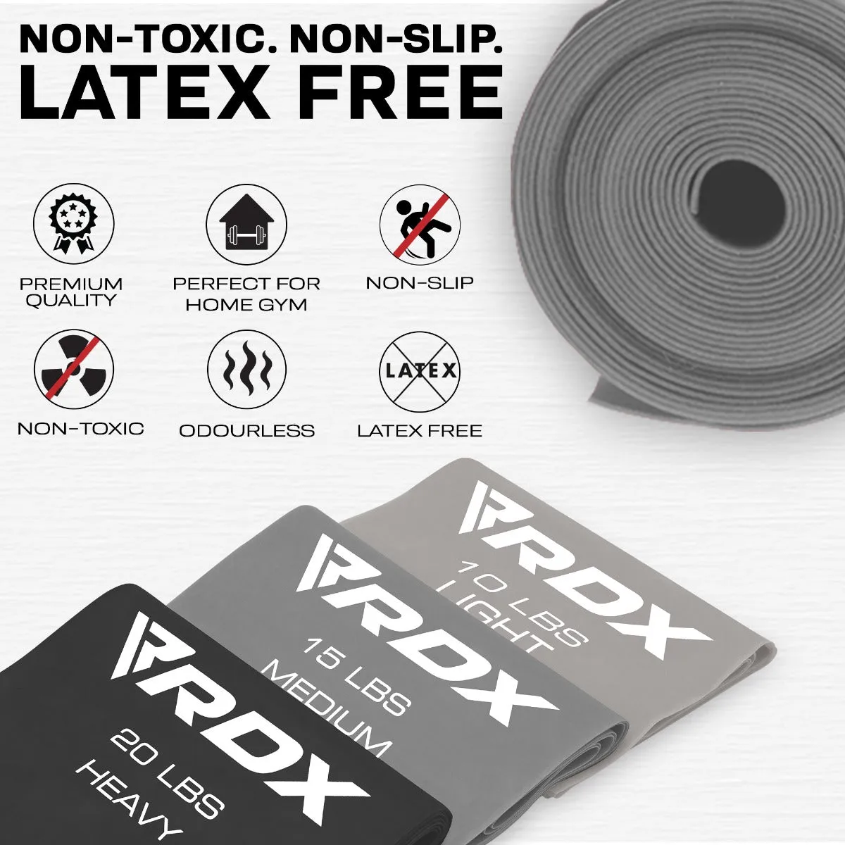 RDX B2 Fasce Elastiche Piatte TPE 3 Pezzi 150 cm