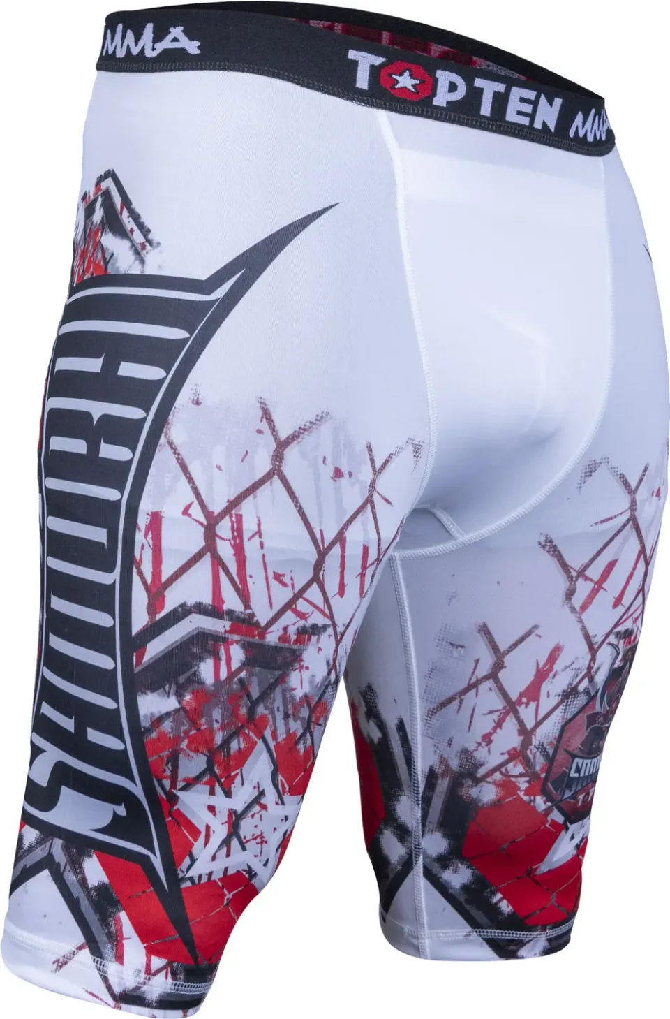 TOP TEN Samurai I shorts MMA elasticizzati neri