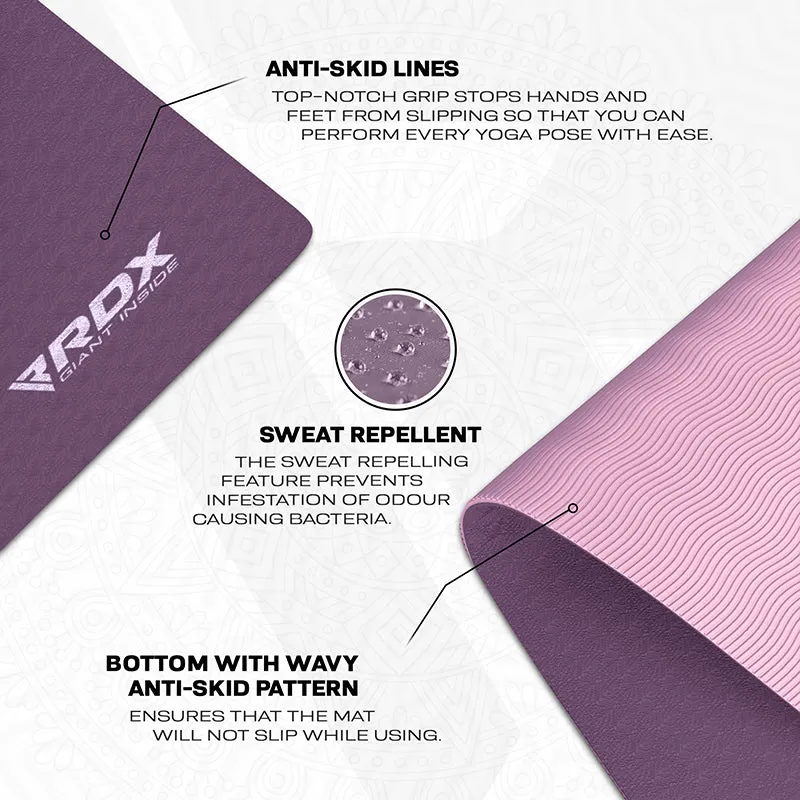 RDX MJ tappetino yoga TPE 6mm viola 183x61