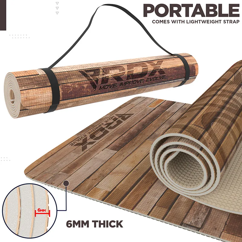 RDX D4 Iris Tappetino Yoga PVC 6mm marrone