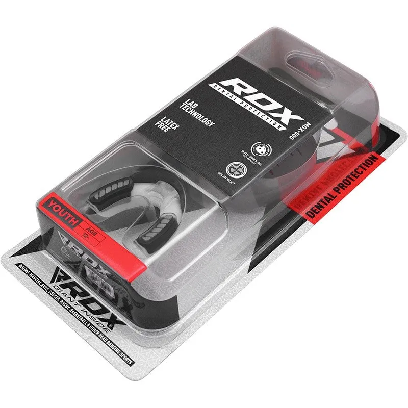 RDX 3W paradenti boxe bianco adulti boil-bite