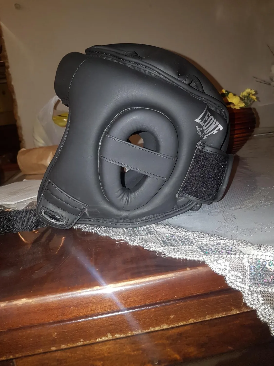 Leone 1947 casco boxe L pelle parazigomi