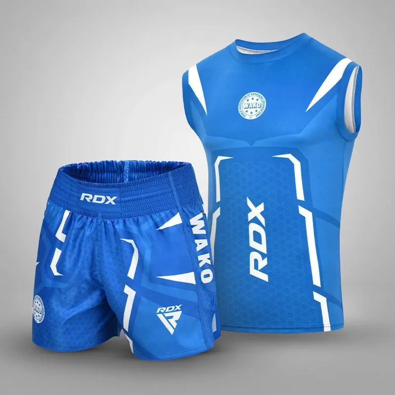 RDX P3 Kick Light divisa kickboxing rossa canotta+shorts