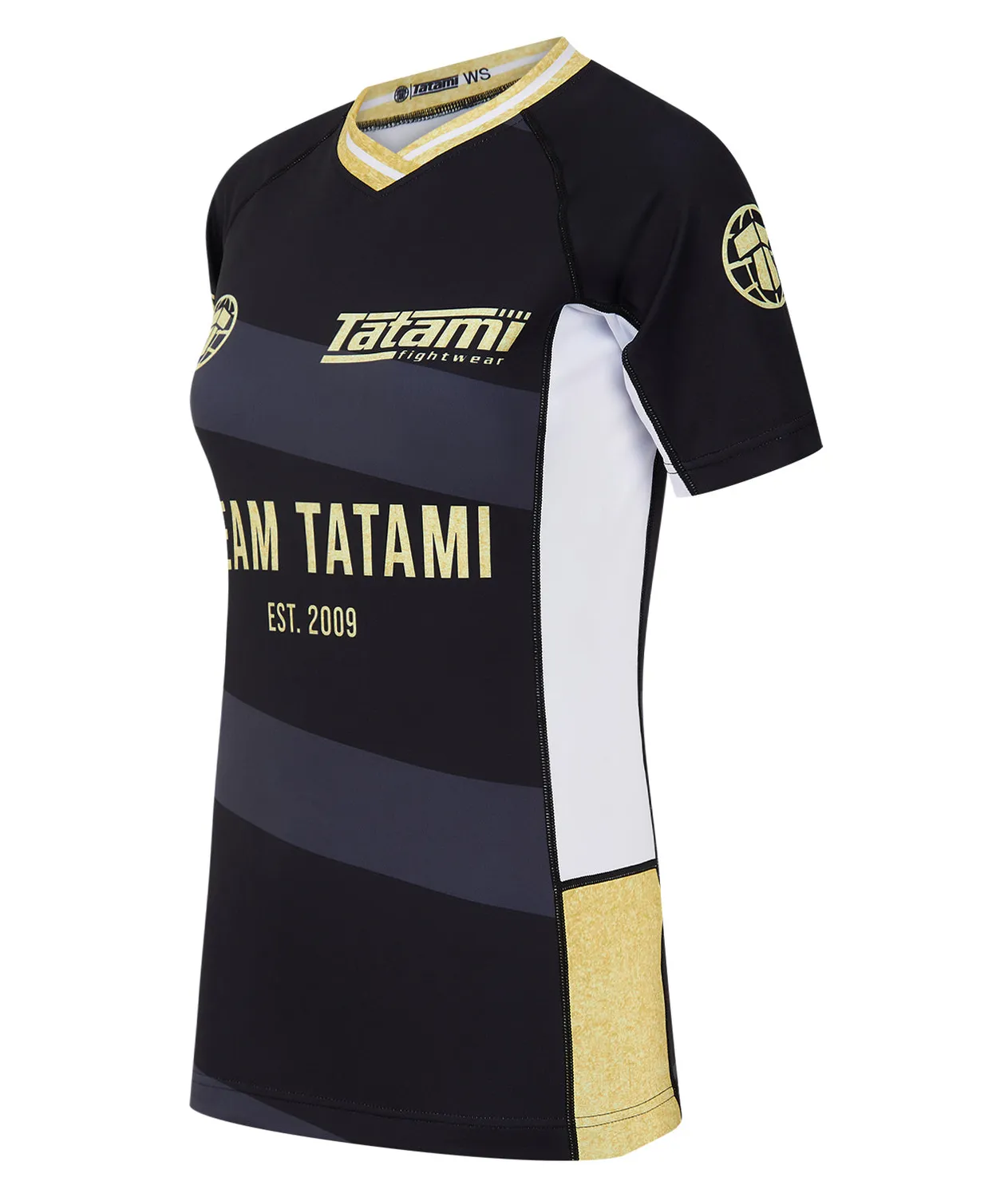 Tatami Team rash guard donna maniche corte nero oro