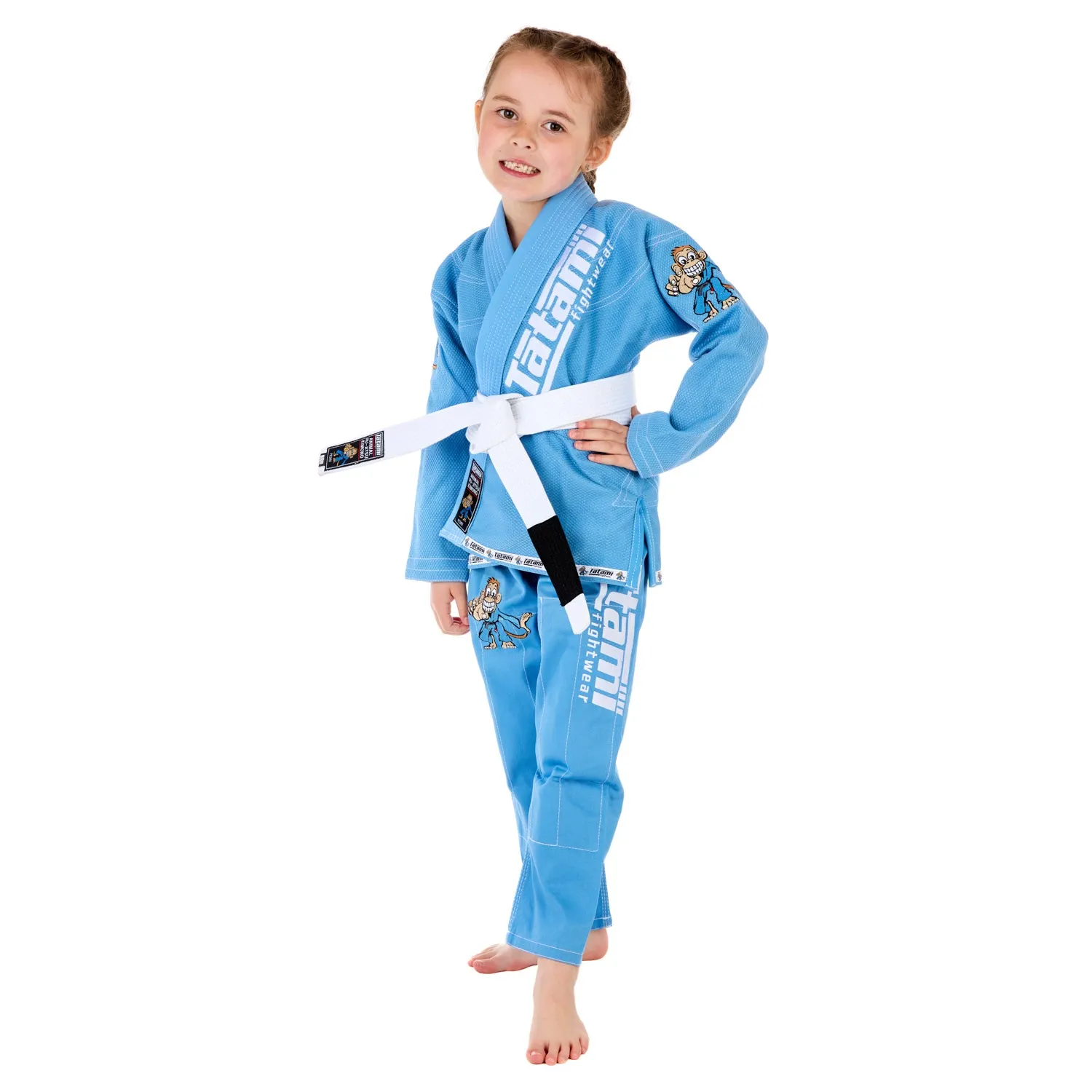 Tatami Meerkatsu Animal kimono BJJ bambino azzurro cotone