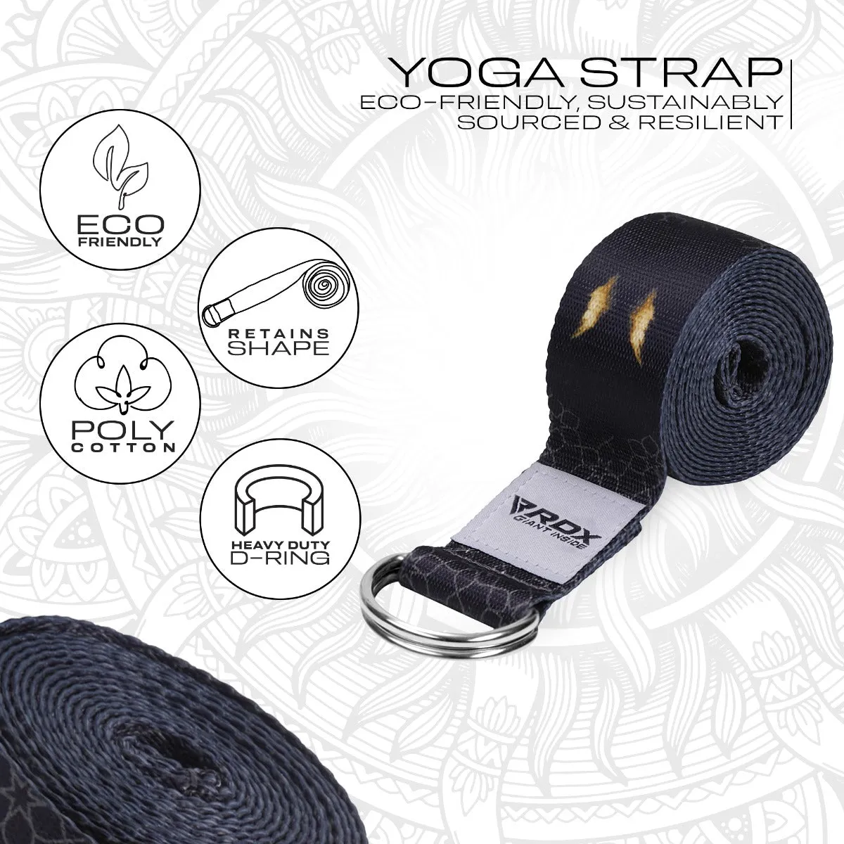 RDX F8 Cinghia Yoga Cotone Blu Antiscivolo