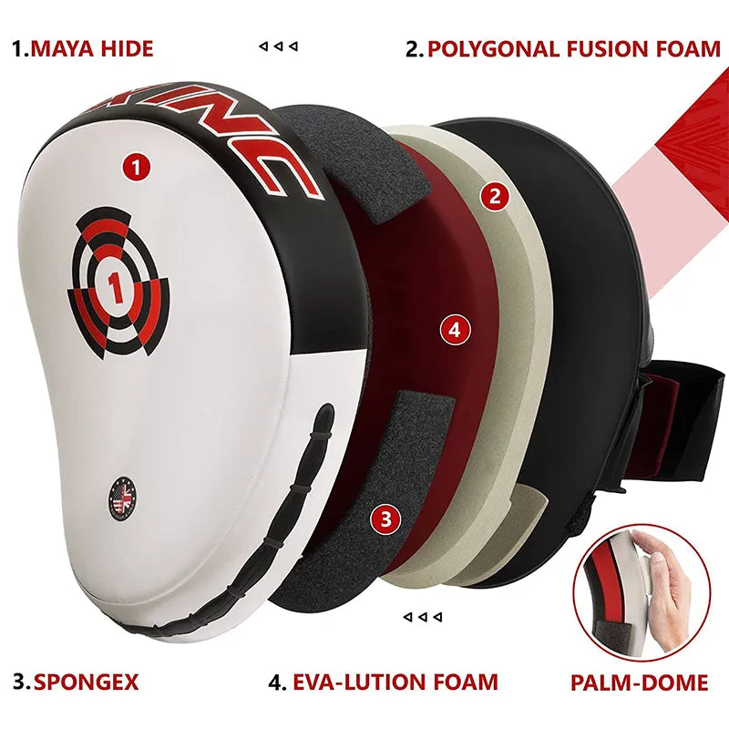RDX T1 focus mitts curvi coach boxe MMA protezione polso
