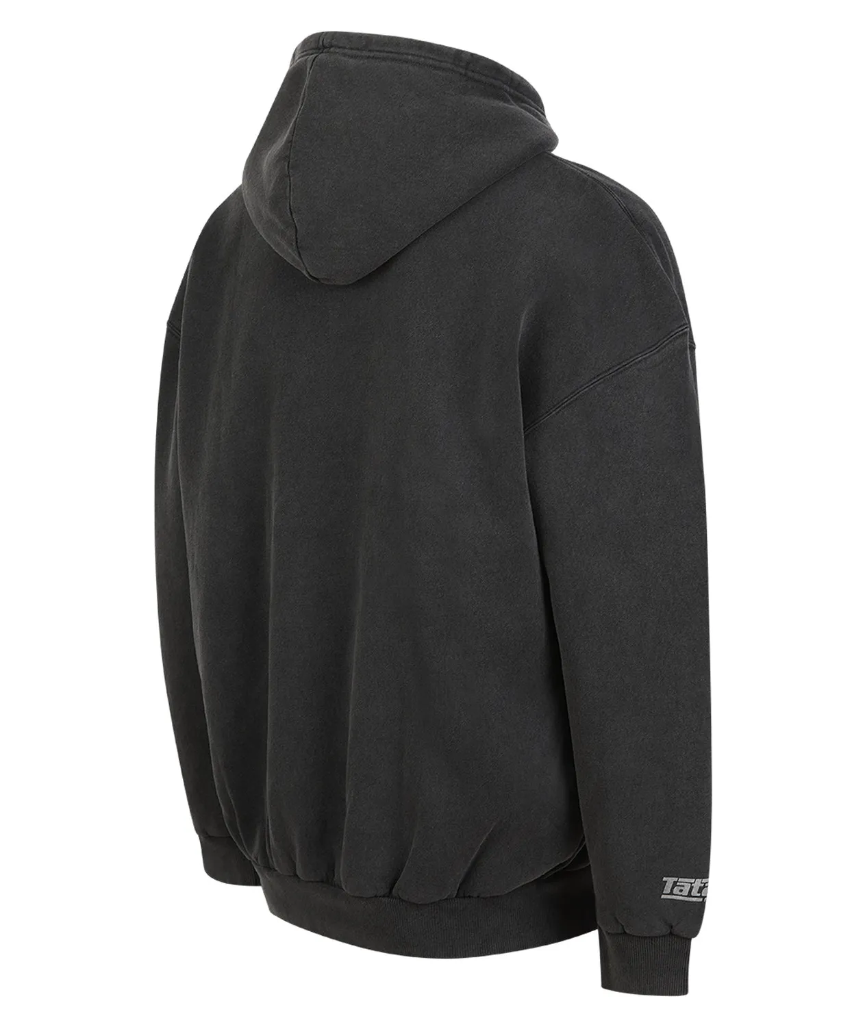 Tatami Globe Felpa Cappuccio Uomo Nera Grigia Stonewashed
