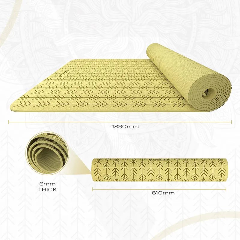 RDX D10 Tappetino Yoga TPE 6mm Giallo antiscivolo