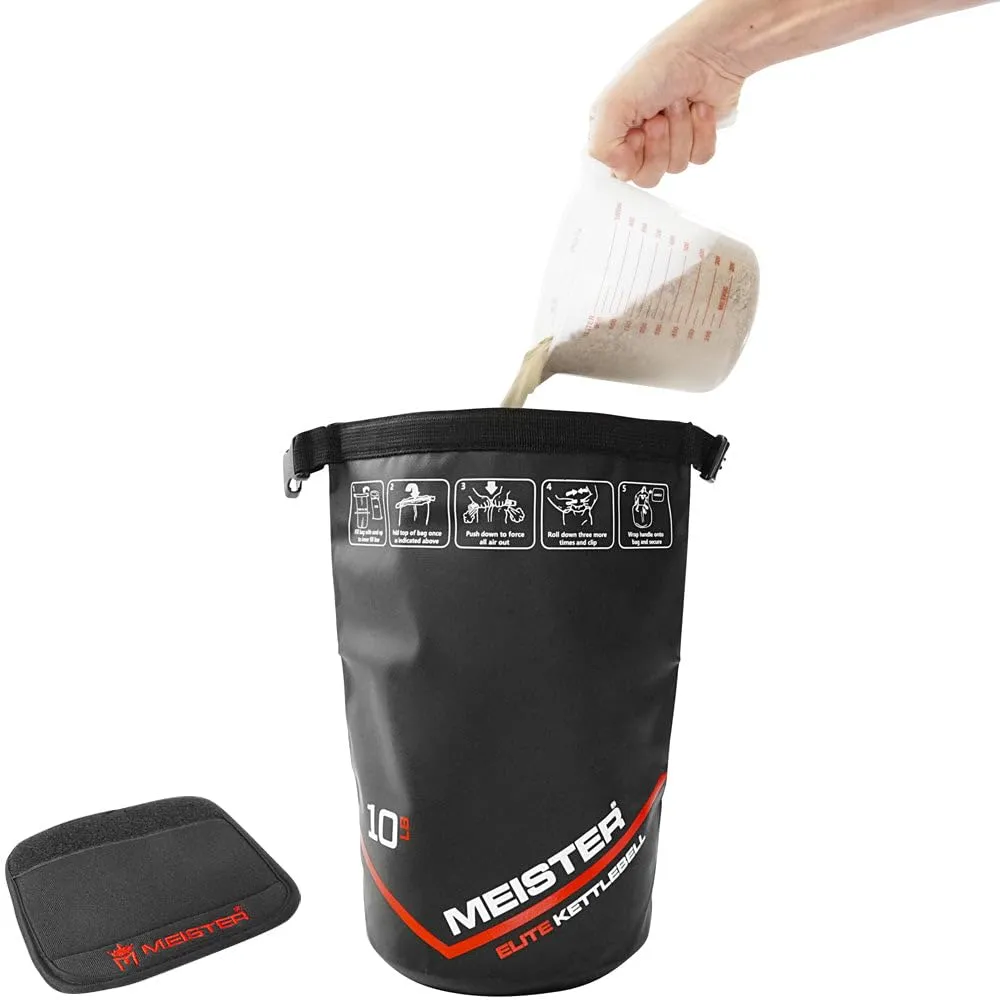 Meister Elite Kettlebell Sabbia 4,5 kg con Maniglia Neoprene