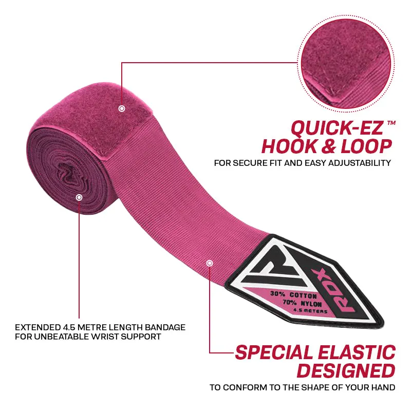 RDX RP Bendaggi boxe 4,5 m rosa donna fascia mani