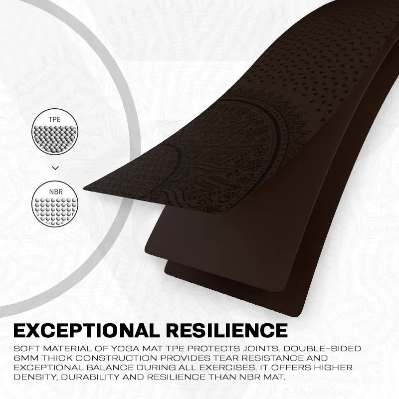RDX D1 Tappetino Yoga TPE 6mm Marrone 183cm