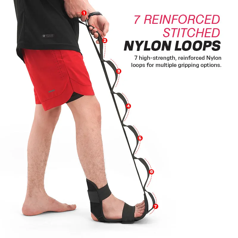RDX Cinghia Stretching Gambe Nera Cordura Comfort