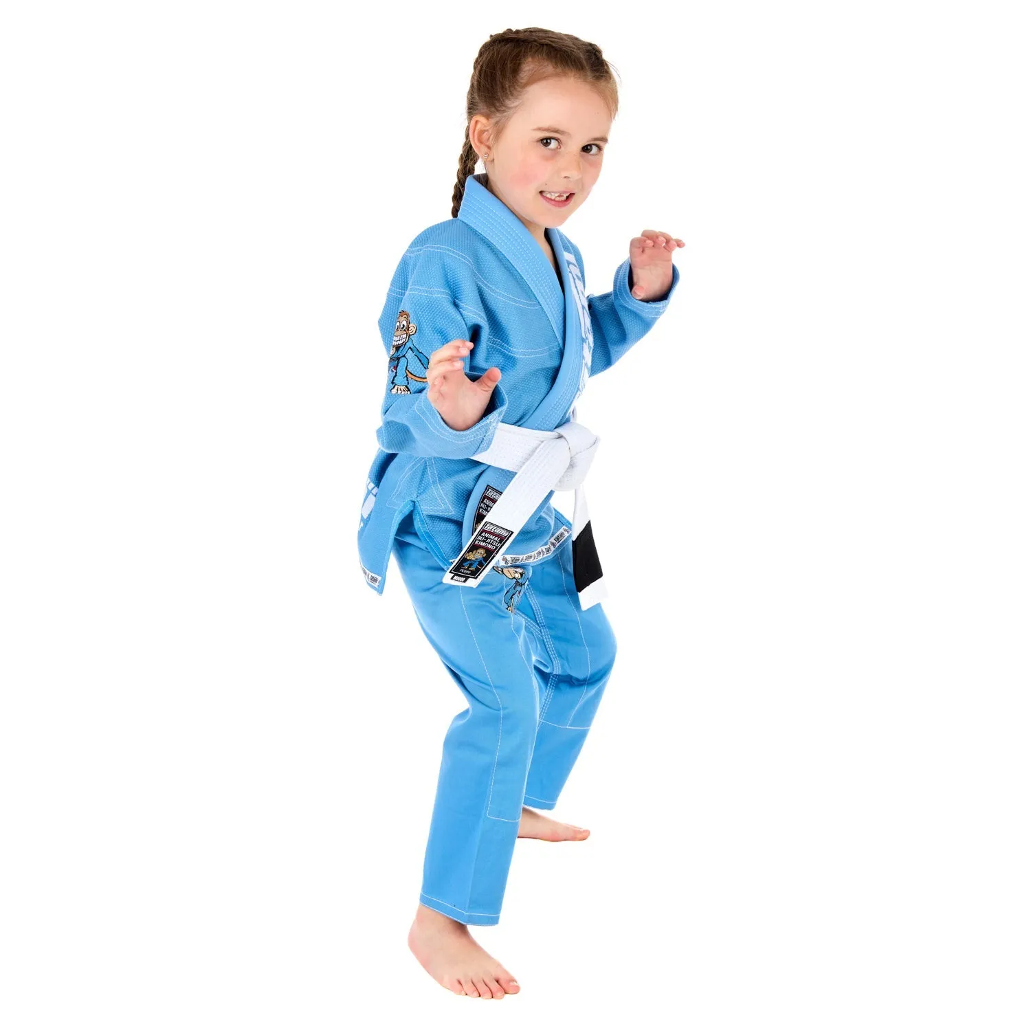 Tatami Meerkatsu Animal kimono BJJ bambino azzurro cotone