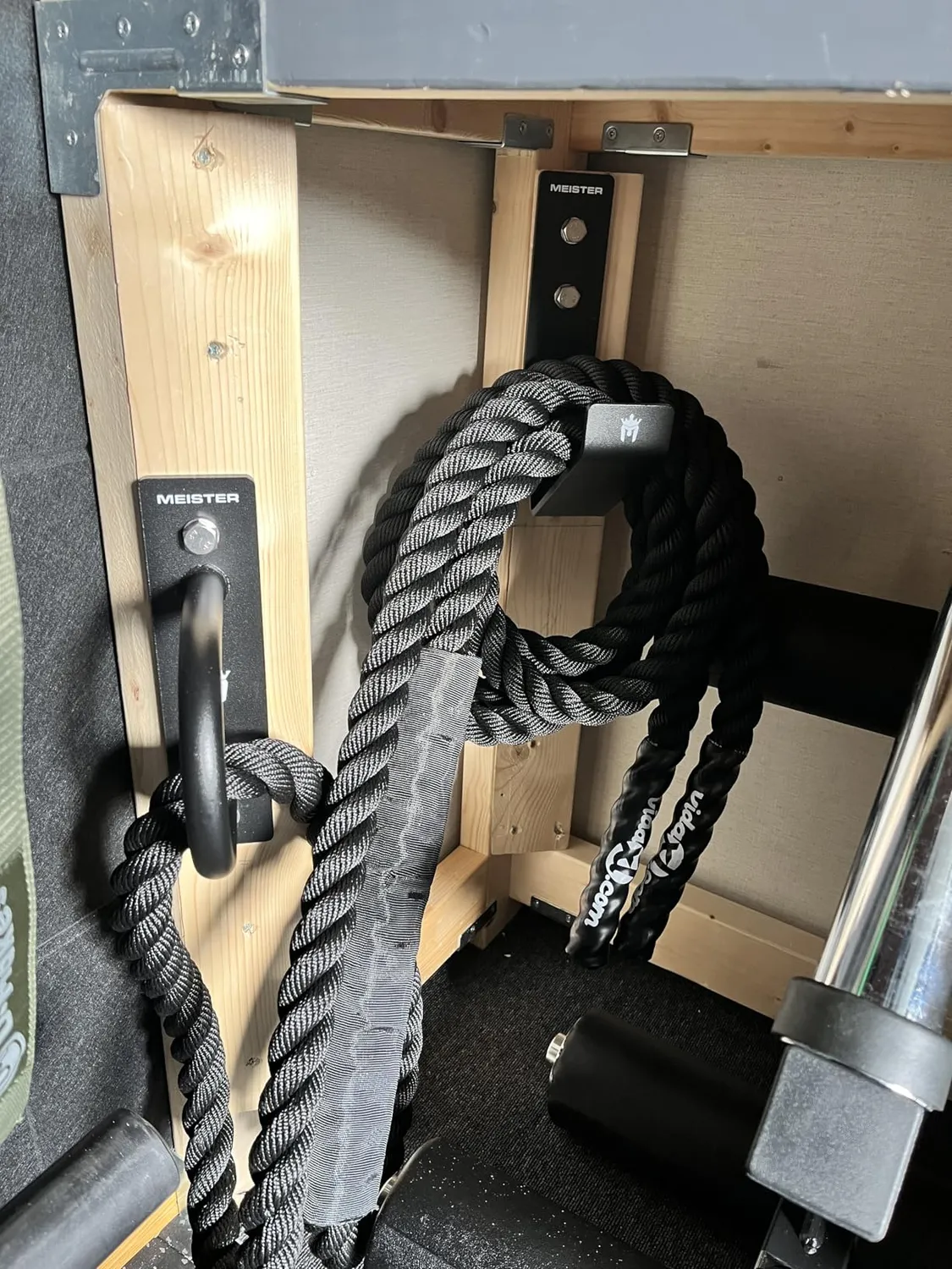 Meister XSteel kit ancoraggio battle rope nero opaco acciaio