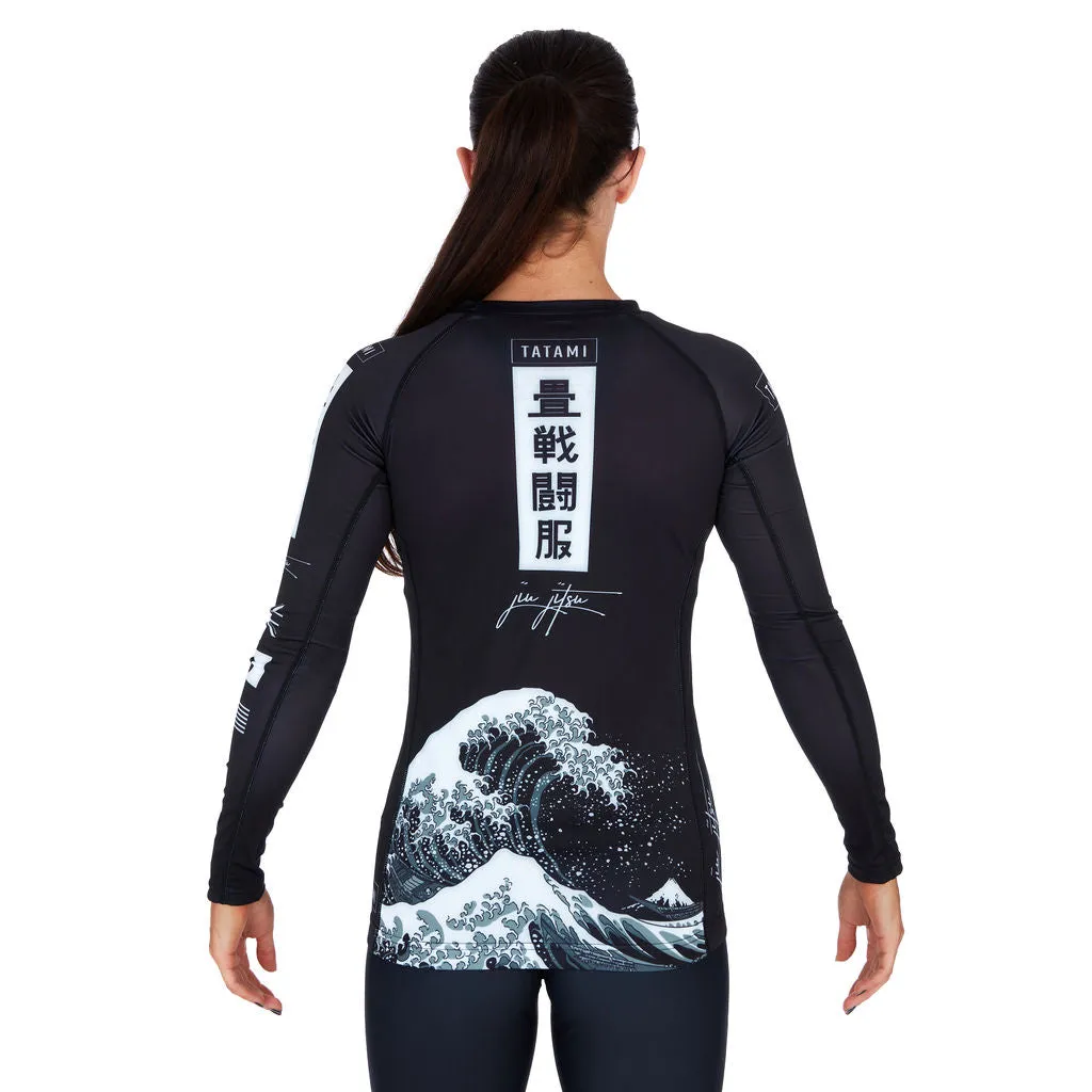 Tatami Kanagawa rash guard donna manica lunga nera