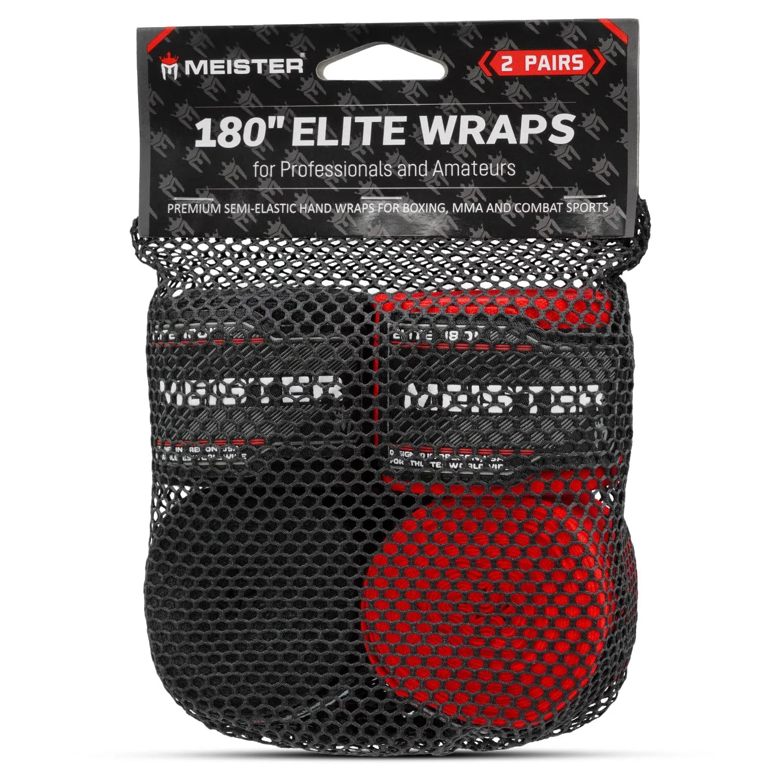 Meister Elite Bende Boxe 457 cm Nero Rosso 2 Paia