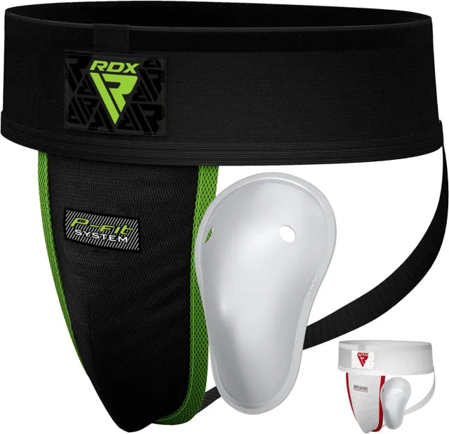 RDX H1 Sospensorio Conchiglia Gel Nero-Verde L Boxe