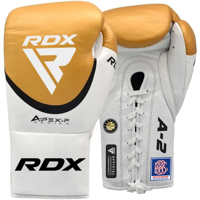 RDX A2 Guanti Boxe Pro Lacci 10oz Rossi Pelle